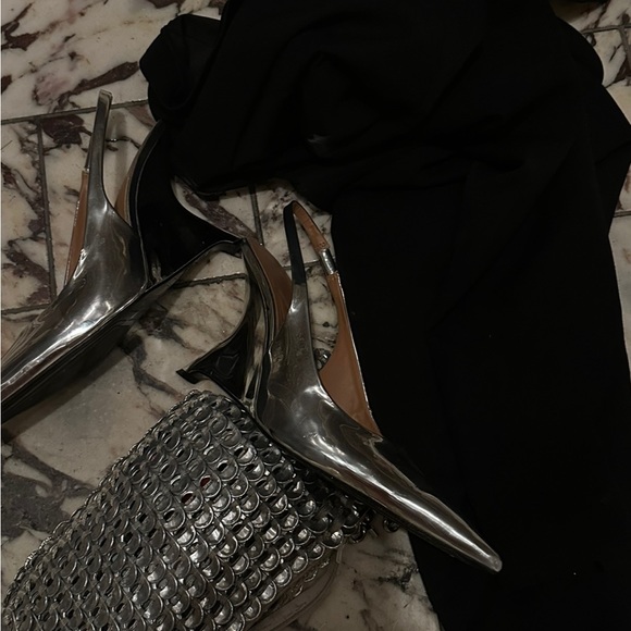 SOLD OUT SILVER ZARA HEELS SIZE 9! - Picture 1 of 3